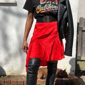 Asymmetrical Satin Skirt